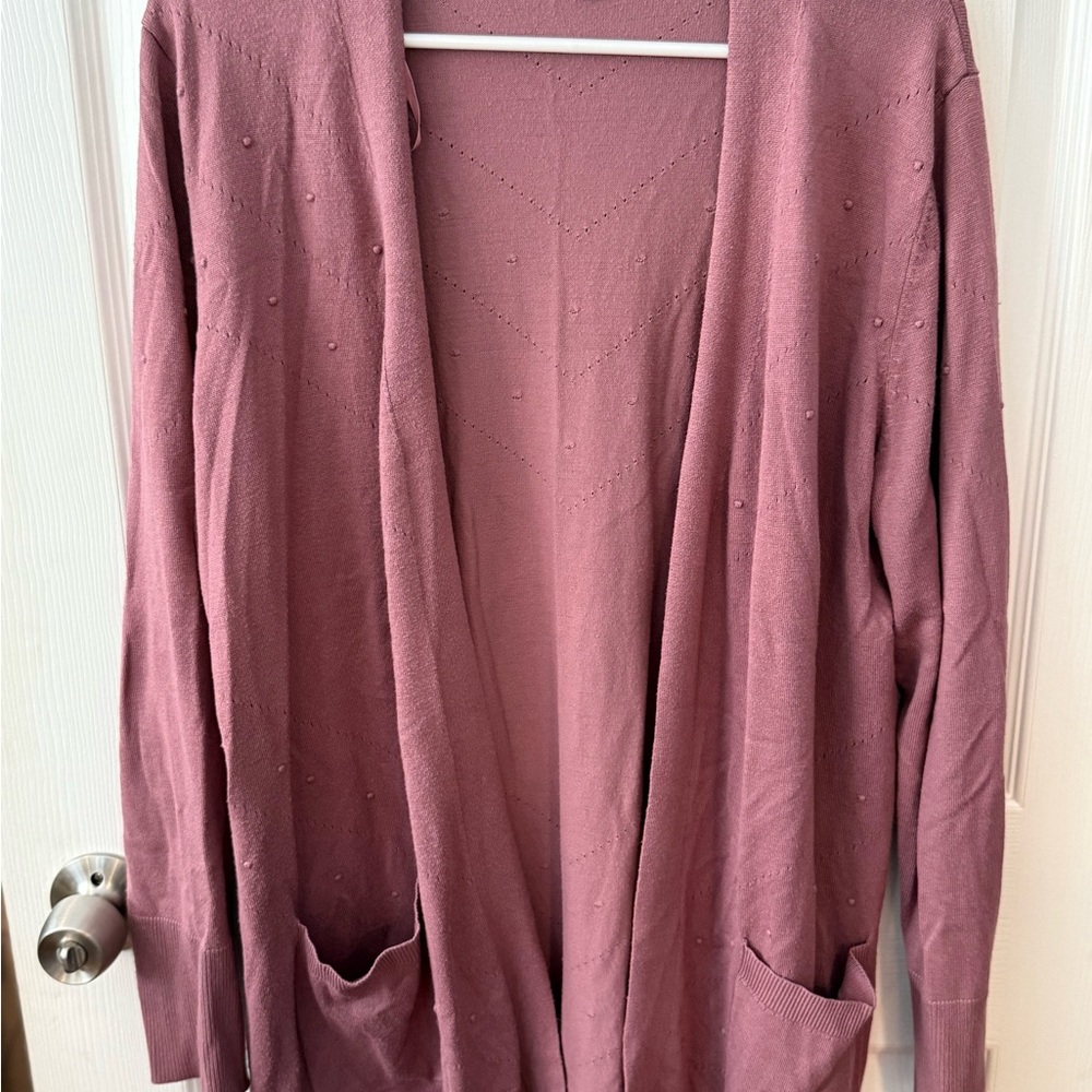 Elegant Mauve Open-Front Cardigan